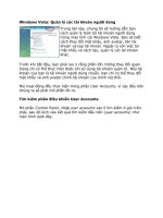 Tài liệu Windows Vista: Quản lý các tài khoản người dùng docx