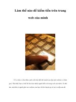 Tài liệu Làm thế nào để kiếm tiền trên trang web của mình ppt
