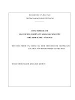 Tác động của định thời điểm thị trường lên cấu trúc vốn doanh nghiệp ở thị trường việt nam 