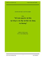 BCTT Kế toán nguyên vật liệu tại công ty xây lắp vật liệu xây dựng An Dương.