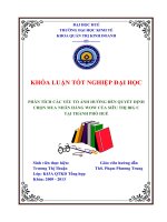 Phân tích các yếu tố ảnh hưởng đến quyết định chọn mua nhãn hàng wow của siêu thị big c tại thành phố huế” 