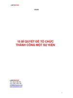 10 BÍ QUYẾT ĐỂ TỔ CHỨC THÀNH CÔNG MỘT SỰ KIỆN