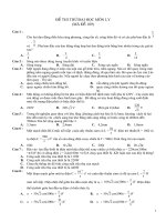 Tài liệu Đề thi thử CĐ ĐH môn Vật lý mã đề 109 doc