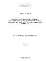 Đổi mới phương pháp dạy học triết học mác   lênin theo hướng phát huy tích cực của người học ở trường cao đẳng sư phạm nghệ an hiện nay 