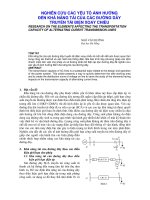NGHIÊN CỨU CÁC YẾU TỐ ẢNH HƯỞNG ĐẾN KHẢ NĂNG TẢI CỦA CÁC ĐƯỜNG DÂY  TRUYỀN TẢI ĐIỆN XOAY CHIỀU