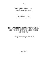 Phương trình bloch quang học khi có mặt trường kích thích lượng tử luận văn thạc sỹ vật lý 