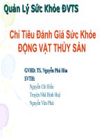 Tài liệu QUẢN LÝ SỨC KHỎE ĐỘNG VẬT THỦY SẢN ppt