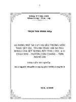 Sử dụng một số cây họ đậu trong việc thúc đẩy quá trình phục hồi độ phì nhiêu của đất nương rẫy thoái hoá ở xã châu khê   huyện con cuông   tỉnh nghệ an 