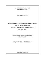 Đánh giá hiệu quả tiết kiệm điện năng khi sử dụng biến tần tại nhà máy thuốc lá khatoco khánh hòa 