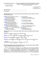Tài liệu Đề thi chính thức kỳ thi tốt nghiệp THPT 2010 môn Tiếng anh - Chương trình chuẩn và nâng cao (Mã đề thi 457) doc