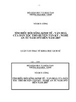 Tìm hiểu đời sống kinh tế   văn hóa của đân tộc thổ huyện tân kỳ   nghệ an từ năm 1975 đến năm 2007 