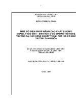 Một số biện pháp nâng cao chất lượng quản lý học sinh   sinh viên ở các cơ sở đào tạo nghề trường đại học công nghiệp thành phố hồ chí minh tại tỉnh thanh hoá 