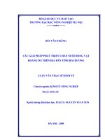 Luận văn các giải pháp phát triển chăn nuôi động vật hoang dã trên địa bàn tỉnh hải dương 