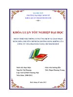 HOÀN THIỆN hệ THỐNG CUNG ỨNG DỊCH vụ GIAO NHẬNHÀNG hóa CHUYÊN CHỞ BẰNG ĐƯỜNG HÀNG KHÔNG của CÔNG TY VINATRANS đà NẴNG CHI NHÁNH HUẾ 
