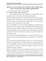 BIỆN PHÁP NHẰM HOÀN THIỆN CÔNG tác tổ CHỨC kế TOÁN lập và PHÂN TÍCH báo cáo kết QUẢ HOẠT ĐỘNG KINH DOANH ở CÔNG TY cổ PHẦN vận tải và DỊCH vụ môi TRƢỜNG CÔNG lý 