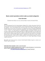 Tài liệu Basic mental operations which make up mental categories- Giullio Benedetti pptx