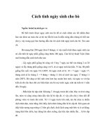 Tài liệu Cách tính ngày sinh cho bò pdf