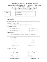 Bài giảng ĐỀ KSCL HKI - NĂM HỌC 2009-2010