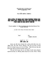 Rèn luyện kỹ năng giải toán phương trình cho học sinh THCS thông qua việc vận dụng dạy học phát triển và giải quyết vấn đề luận văn thạc sĩ toán học 