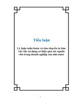 Tài liệu Tiểu luận Lý luận tuần hoàn và chu chuyển tư bản với việc sử dụng có hiệu quả các nguồn vốn trong doanh nghiệp của nhà nước pdf