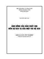 Ảnh hưởng của bản chất ion đến sự quy tụ của một vài hệ keo 