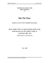 Hoàn thiện công tác hoạch định chiến lược kinh doanh tại viễn thông nghệ an giai đoạn 2009   2012 