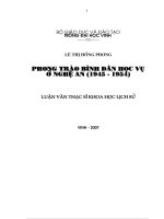 Phong trào bình dân học vụ ở nghệ an ( 1945   1954 ) 