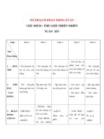 Tài liệu CHỦ ĐIỂM : THẾ GIỚI THIÊN NHIÊN - KẾ HOẠCH HOẠT ĐỘNG TUẦN 14 - Thứ 2 pdf