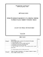 Tính ổn định p   moment của phương trình vi phân ngẫu nhiên với bước nhảy 