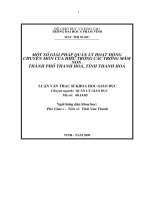 Một số giải pháp quản lý hoạt động chuyên môn của hiệu trưởng các trường mầm non thành phố thanh hoá, tỉnh thanh hoá 