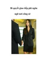 Tài liệu Bí quyết giao tiếp phi ngôn ngữ nơi công sở pptx