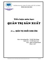 Đề tài quản trị chuỗi cung ứng (cung ứng heo thịt an toàn) 