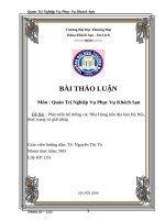 Phát triển hệ thống các nhà hàng trên địa bàn hà nội, thực trạng và giải pháp l03 