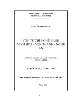 Vốn từ chỉ nghề bánh vĩnh hoà   yên thành   nghệ an 