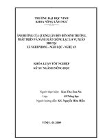 Ảnh hưởng của lượng lân bón đến sinh trưởng, phát triển và năng suất giống lạc l14 vụ xuân 2008 tại xã nghi phong   nghi lộc   nghệ an 