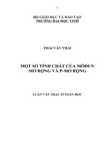 Một số tính chất của môđun mở rộng và p mở rộng luận văn thạc sĩ toán học 