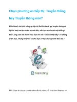 Tài liệu Chọn phương án tiếp thị: Truyền thống hay Truyền thông mới? pptx