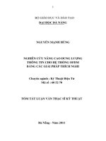 Nghiên cứu nâng cao dung lượng thông tin cho hệ thống OFDM bằng các giải pháp thích nghi 