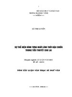Sự thể hiện hình tượng người lính thời hậu chiến trong tiểu thuyết chu lai 
