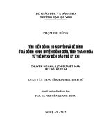 Tìm hiểu dòng họ nguyễn và lê đình ở xã đông ninh, huyện đông sơn, tỉnh thanh hóa từ thế kỷ XV đến đầu thế kỷ XXI 