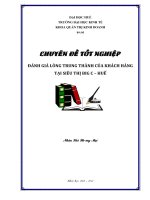 ĐÁNH GIÁ LÒNG TRUNG THÀNH của KHÁCH HÀNG tại SIÊU THỊ BIG c – HUẾ 