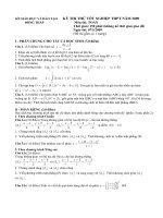 Tài liệu Đề thi và đáp án môn toán kỳ thi thử tốt nghiệp 2009 tỉnh Đồng Tháp docx