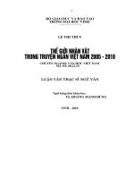 Thế giới nhân vật trong truyện ngắn việt nam 2005 2010 