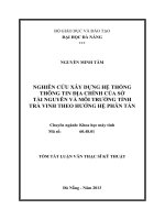 Nghiên cứu xây dựng hệ thống thông tin địa chính của sở tài nguyên và môi trường tỉnh trà vinh theo hướng hệ phân tán 
