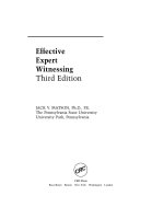 Tài liệu Effective Expert Witnessing Third Edition doc