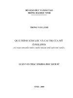 Quá trình xâm lược và cai trị của mỹ ở philippin từ năm 1898 đến trước chiến tranh thế giới thứ nhất 