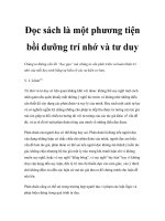 Tài liệu Đọc sách là một phương tiện bồi dưỡng trí nhớ và tư duy docx