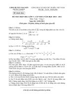 Tài liệu Đề + đáp án biểu điểm kì thi HSG Huyện Mai Sơn vòng 2 năm 2011