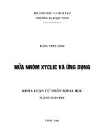 Nửa nhóm xyclic và ứng dụng luận văn tốt nghiệp đại học 