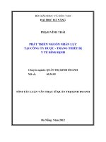 Phát triển nguồn nhân lực tại công ty dược   trang thiết bị y tế bình định 